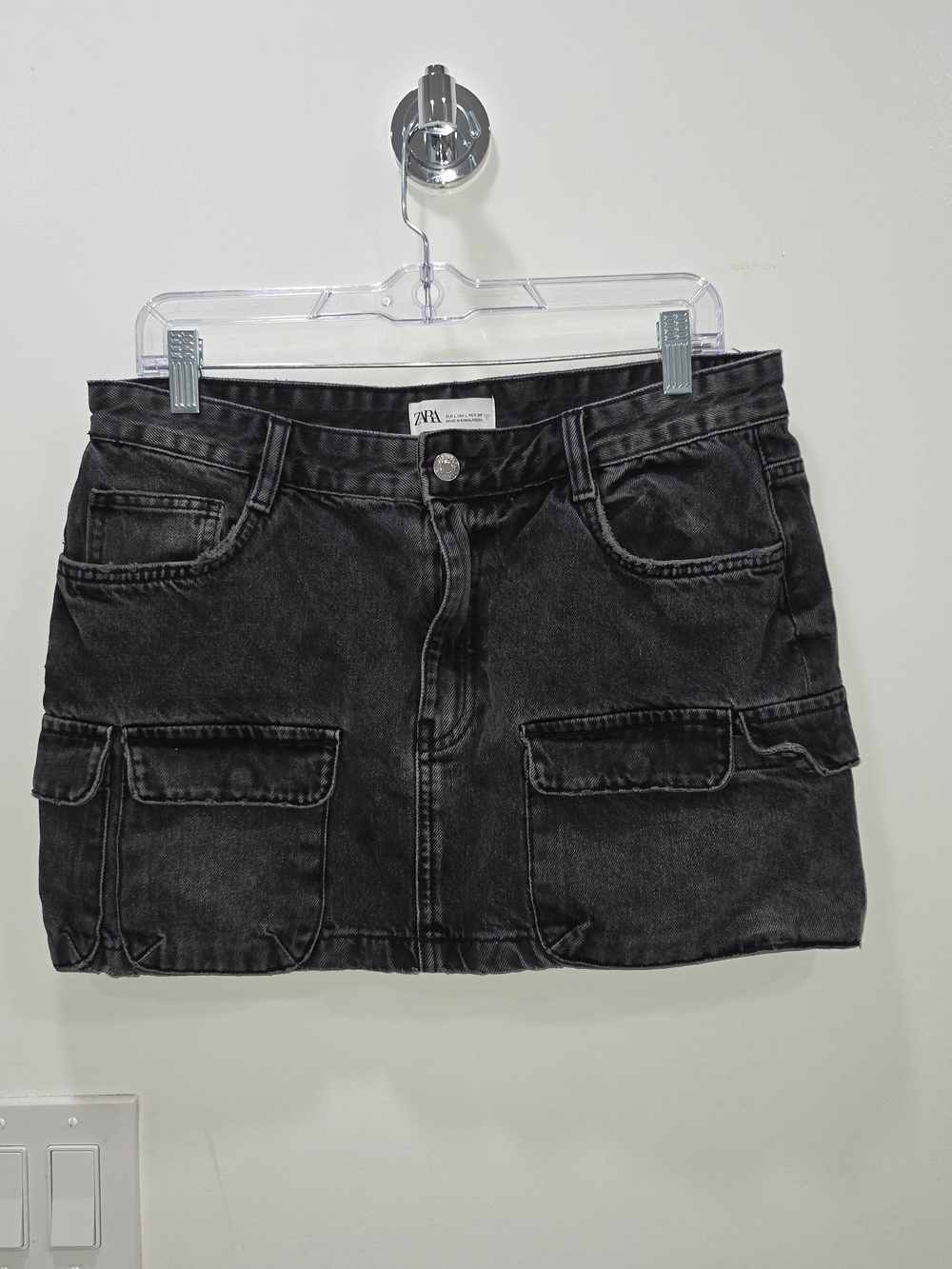 Zara Black Denim Mini Skirt